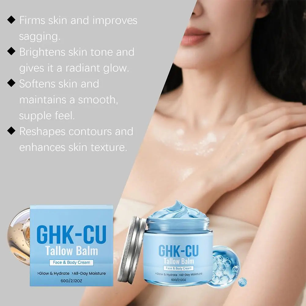 GHK CU Copper Peptide Manuka Honey Tallow Balm Deep Moisturizing Nourishing Blue Cream For Face Body Mature Skin Repair