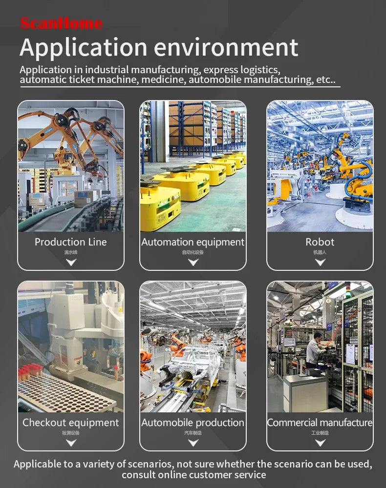 Barcode scanner used in industrial production, automation equipment, and robotics