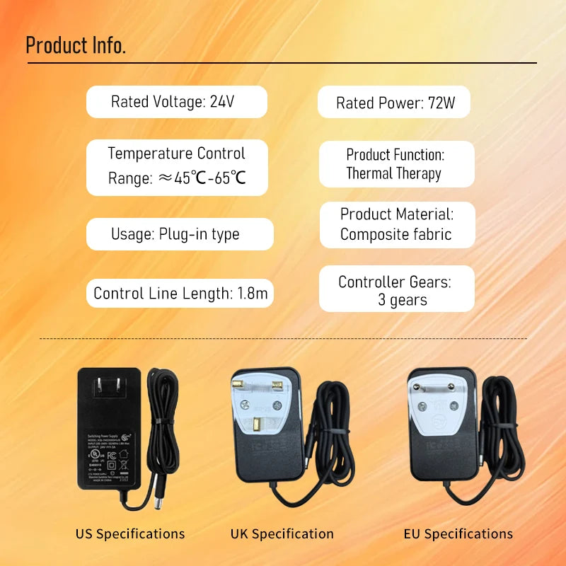 Red Light Heated Hip Wrap - Electric Deep Tissue Massage & Joint Relief Massage Cushion Tidesmit