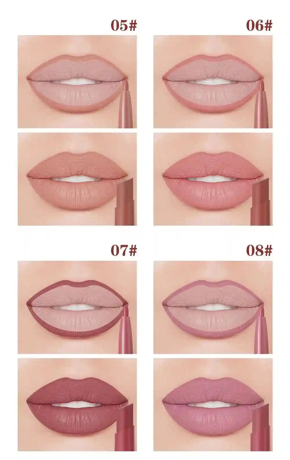 Matte Lip Liner and Lipstick Pen | Waterproof Long Lasting 2-in-1 Lip Care Tidesmit