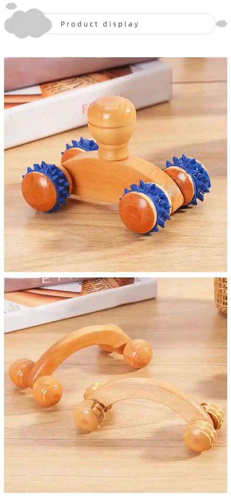 Wooden Massage Roller for Deep Tissue Muscle Relief - Tidesmit Massage Roller Tidesmit