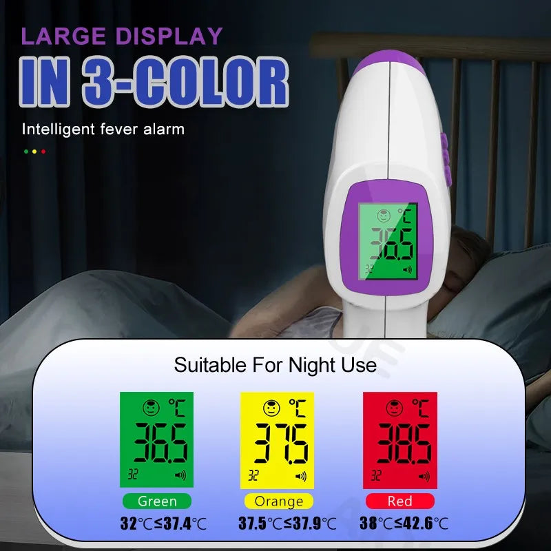 JUSTLANG Forehead Digital Thermometer LED Non Contact Infrared Medical Thermometer Body Temperature Fever for Baby Adults