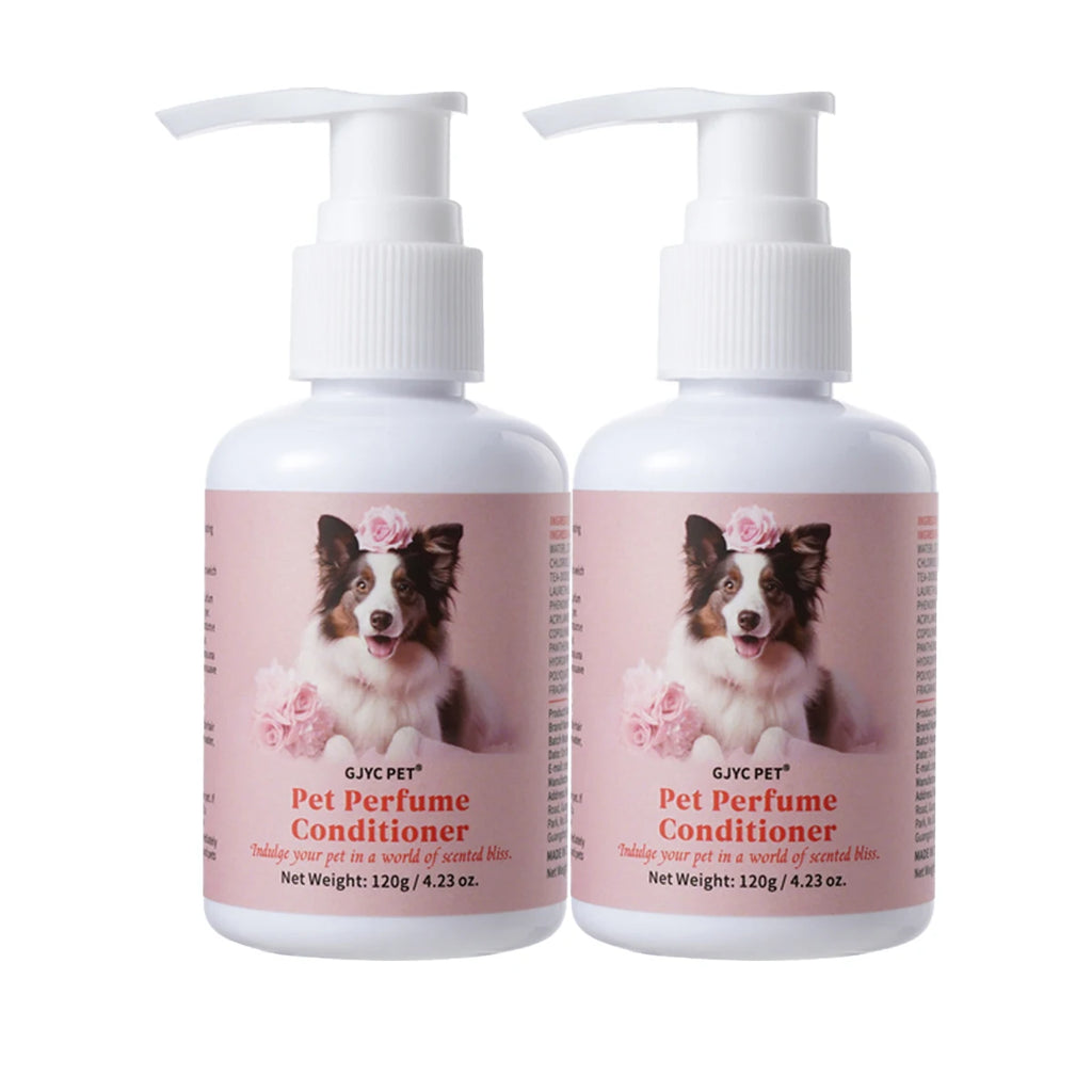 Natural pet conditioner for dogs and cats. Hydrating, detangling formula for a soft, shiny, and fresh-smelling coat.