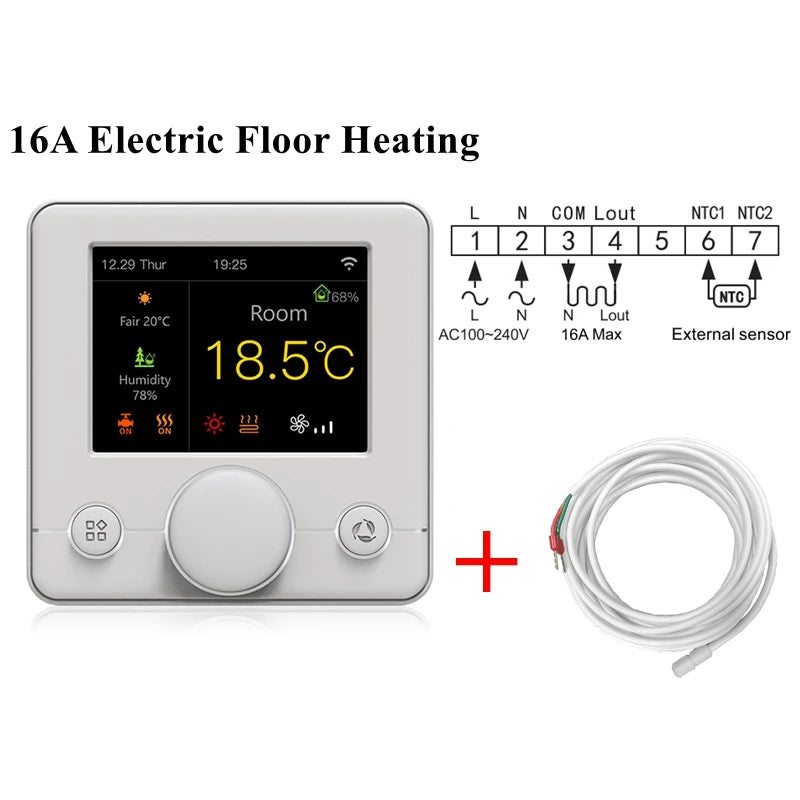 Tuya WiFi Smart Floor Heating Thermostat Regulator Warm Electric/Water Gas Boiler Remote Temperature Controller Alexa Google