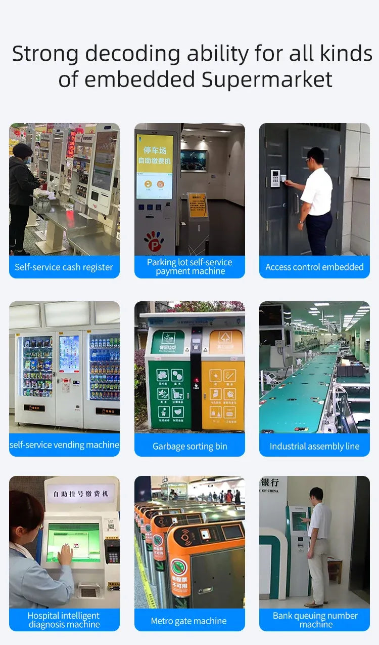 Barcode scanner module used in self-service kiosk and retail device installations