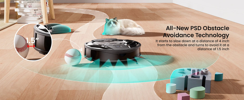 Tidesmit Lefant M320 robot vacuum with 6000Pa suction cleaning carpet in home setting