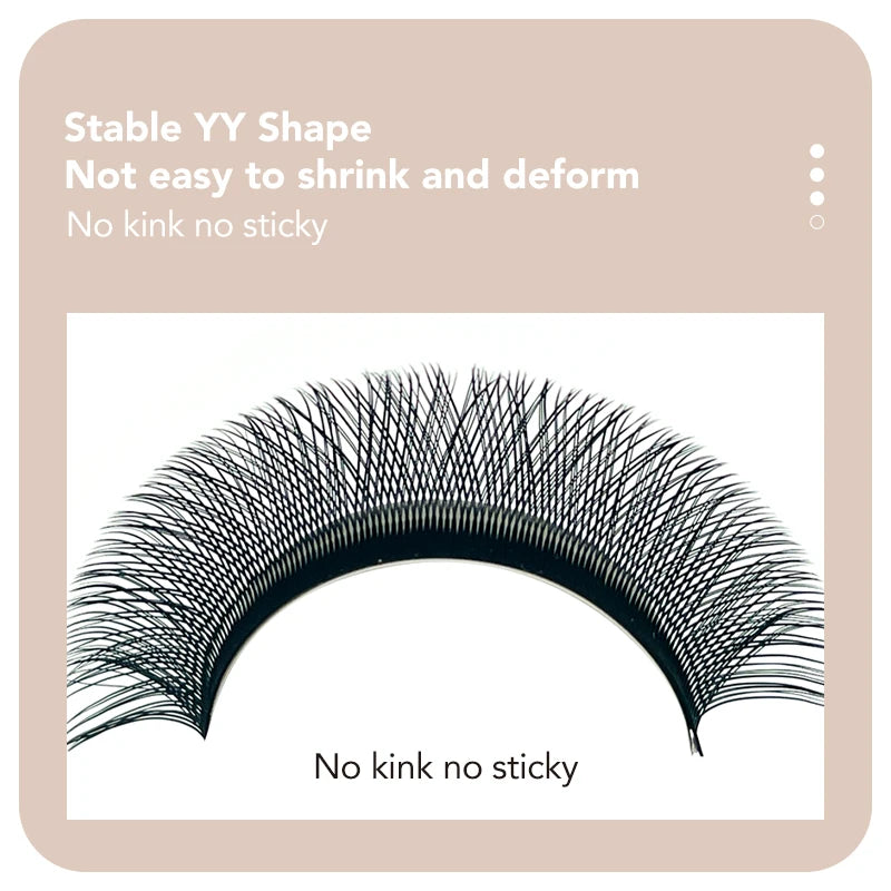 DIYDAY YY Shape Eyelash Extensions C D L LU Curl Brown Lashes Natural Soft Premade Volume Fans Two Tips Y-Shaped False Eyelashes False Eyelashes Tidesmit