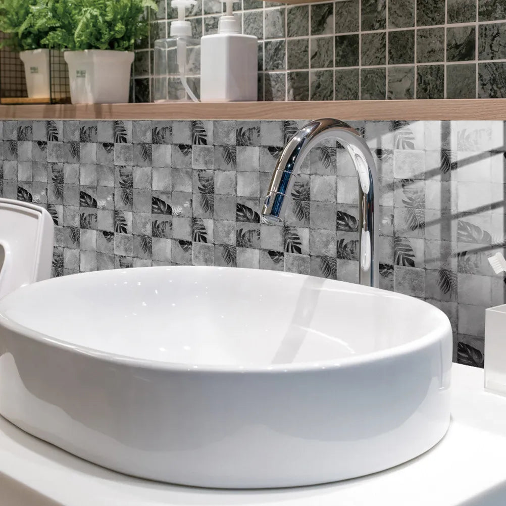 10 Pcs Backsplash Tile Peel and Stick for Kitchen Wall Stickers Bathroom PVC Adhesive Tiles