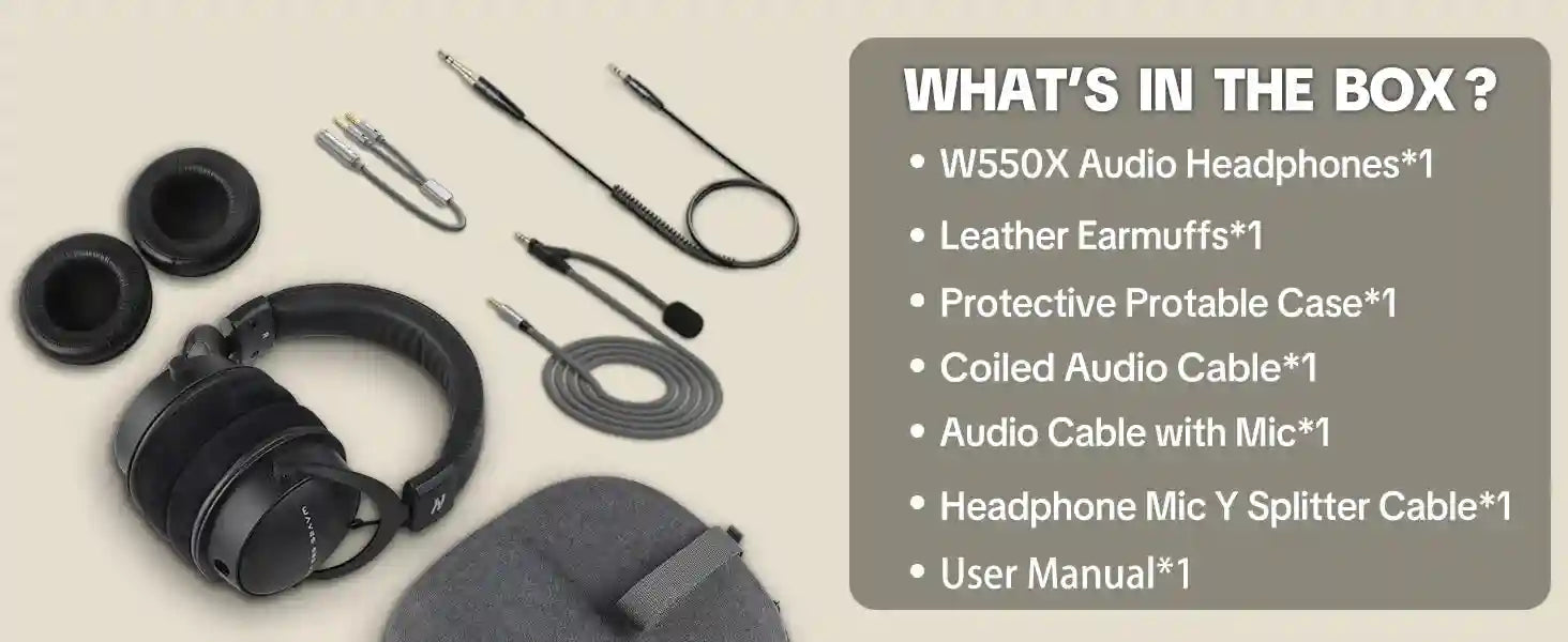 Over-Ear Headphones with Active Noise Cancellation & Mic - W550X Tidesmit