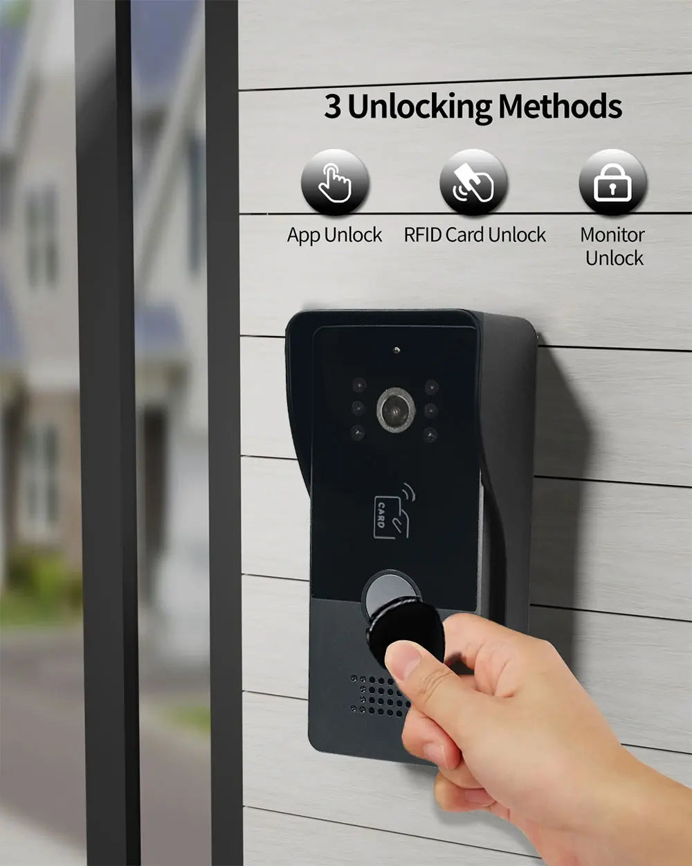 New Tuya Smart 2-wired Doorbell Wifi Video Intercom System with APP Remote IC Card Unlock 1080P 7inch Touch Screen