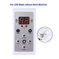 White LED face mask remote control with digital display and buttons for 7-color light, time, and energy adjustments.