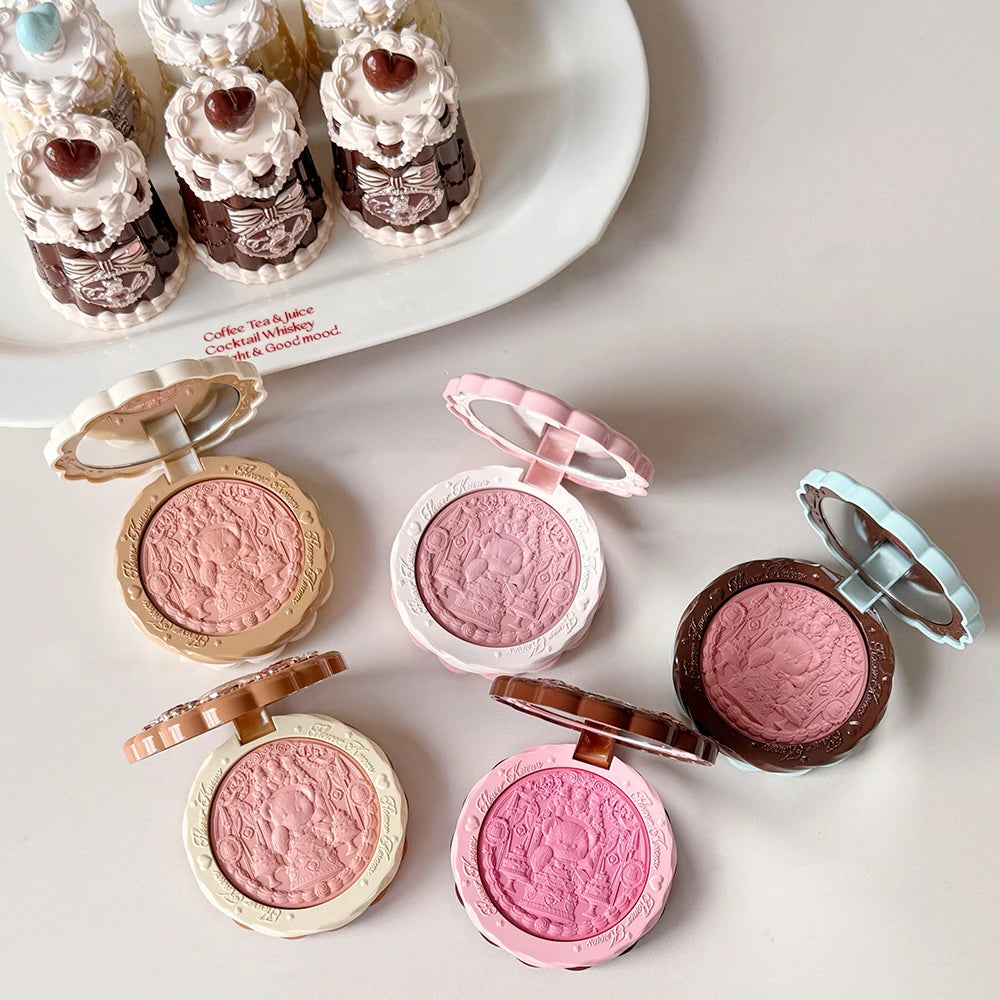 Tidesmit Sweetie Bear silk satin blush swatch showing buildable soft matte pigment and natural waterproof glow