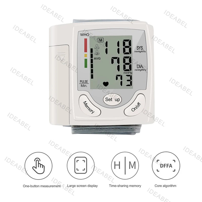 Wrist Blood Pressure Monitor Infrared Thermometer Tonometer BP Monitor Non Contact Infrared Medical Thermometer Pulse Oximeter