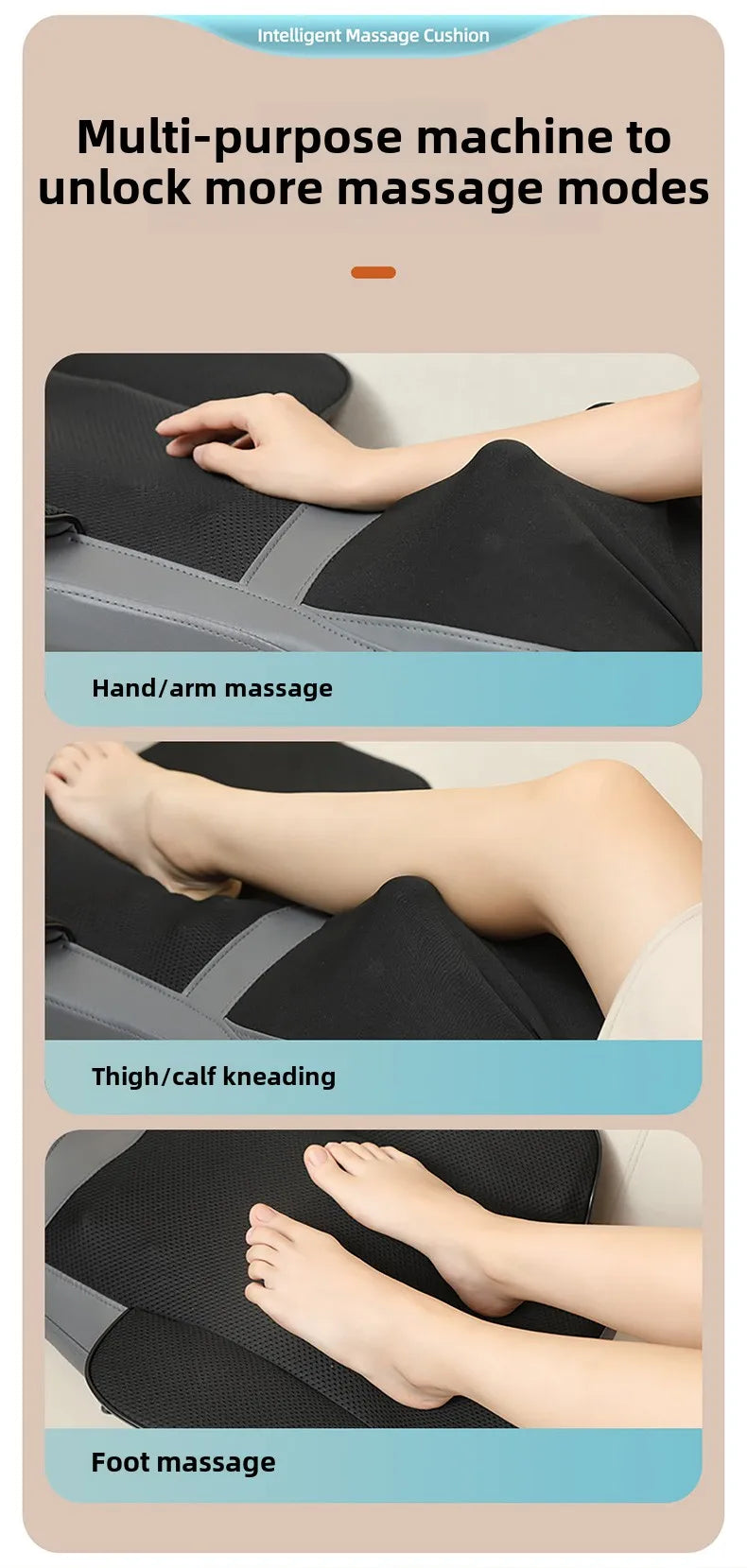 Electric Massage Cushion with Deep Tissue Kneading and Heat Therapy Massage Cushion Tidesmit