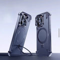Magnetic iPhone 15 Pro Max Case Aluminum Alloy Shockproof Matte Cover b China Mainland Tidesmit