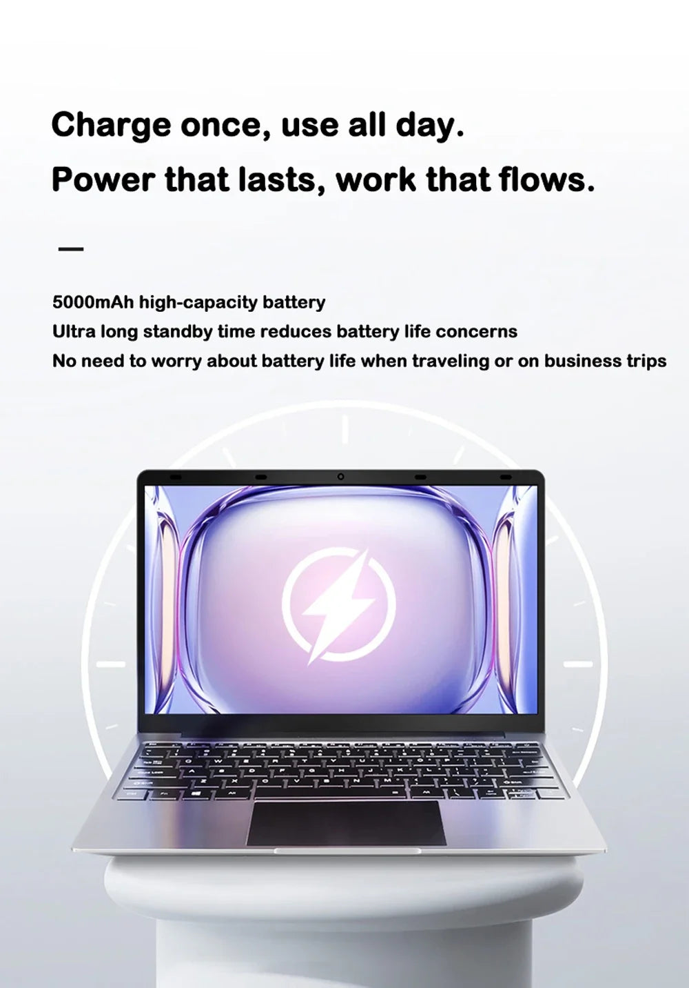Practical 14.1 Inch Laptop Intel 4405U,120Hz Ultra-Clear IPS,32GB RAM 2TB SSD,5000mAh Backlit Keyboard