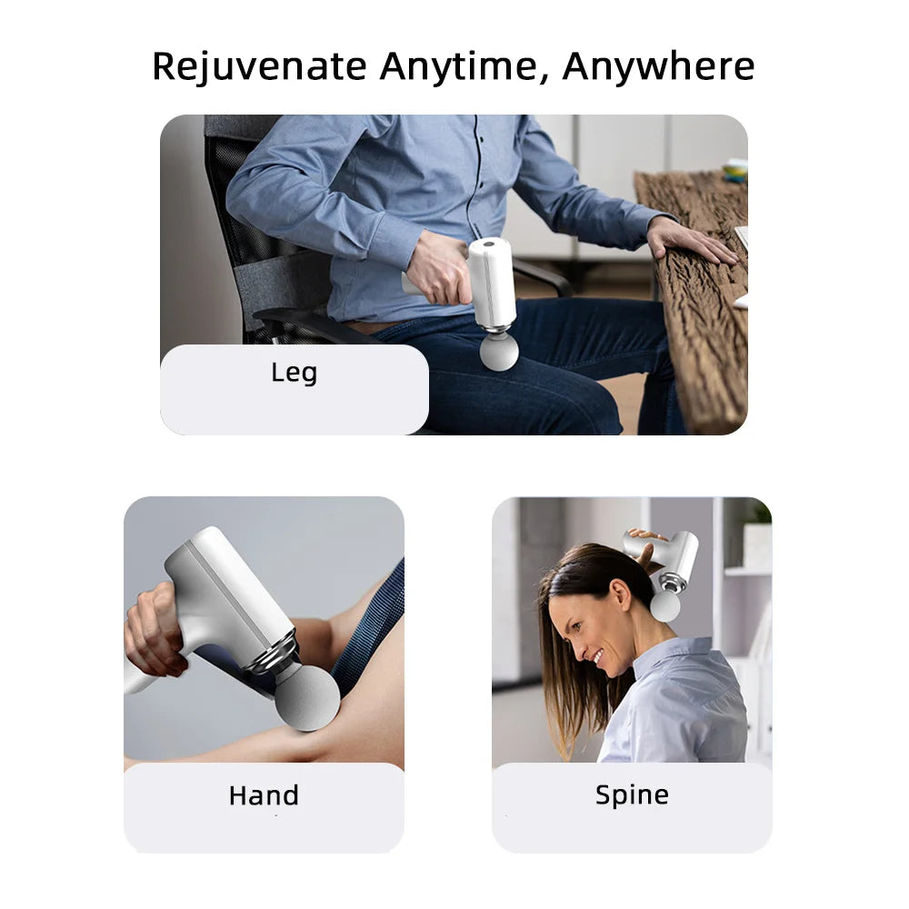 Portable Massage Gun: Deep Tissue Electric Massager for Muscle Relief Back Massage Instrument Tidesmit