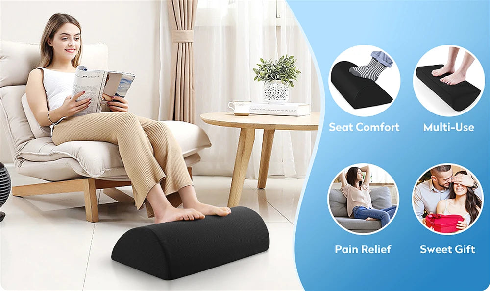 Memory Foam Under Desk Foot Rest - Ergonomic Support with Washable Cover Body Shaping Massage Equipment Tidesmit