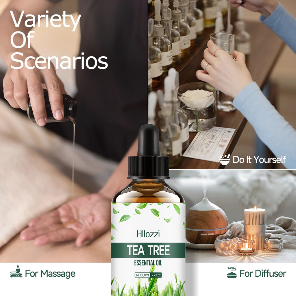 100ml/60ml/30ml tea tree essential oil for body care, hair care, facial care, hydration, aromatherapy, humidifier Aromatherapy
