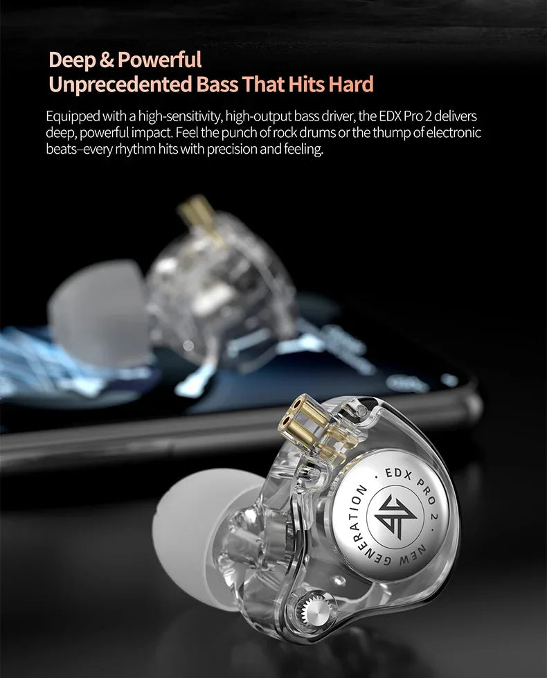 KZ EDX Pro In-Ear Monitors | HiFi Wired 3.5mm Earphones | Tidesmit Tidesmit
