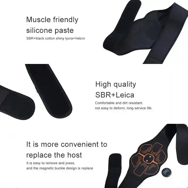EMS Abdominal Trainer Belt - Rechargeable Muscle Relief Device Body Shaping Massage Equipment Tidesmit