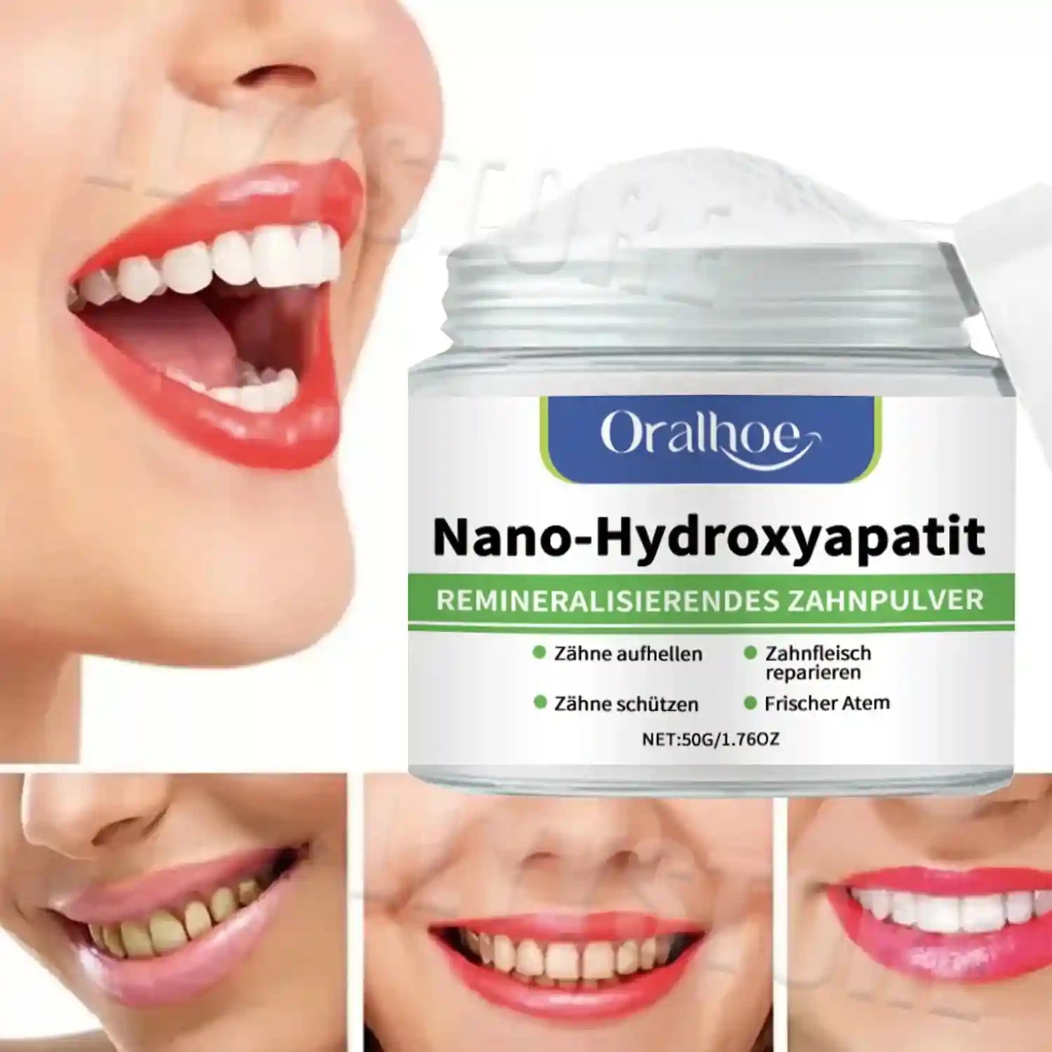 Tidesmit teeth whitening powder for effective plaque, stain, and tartar removal for fresher breath.