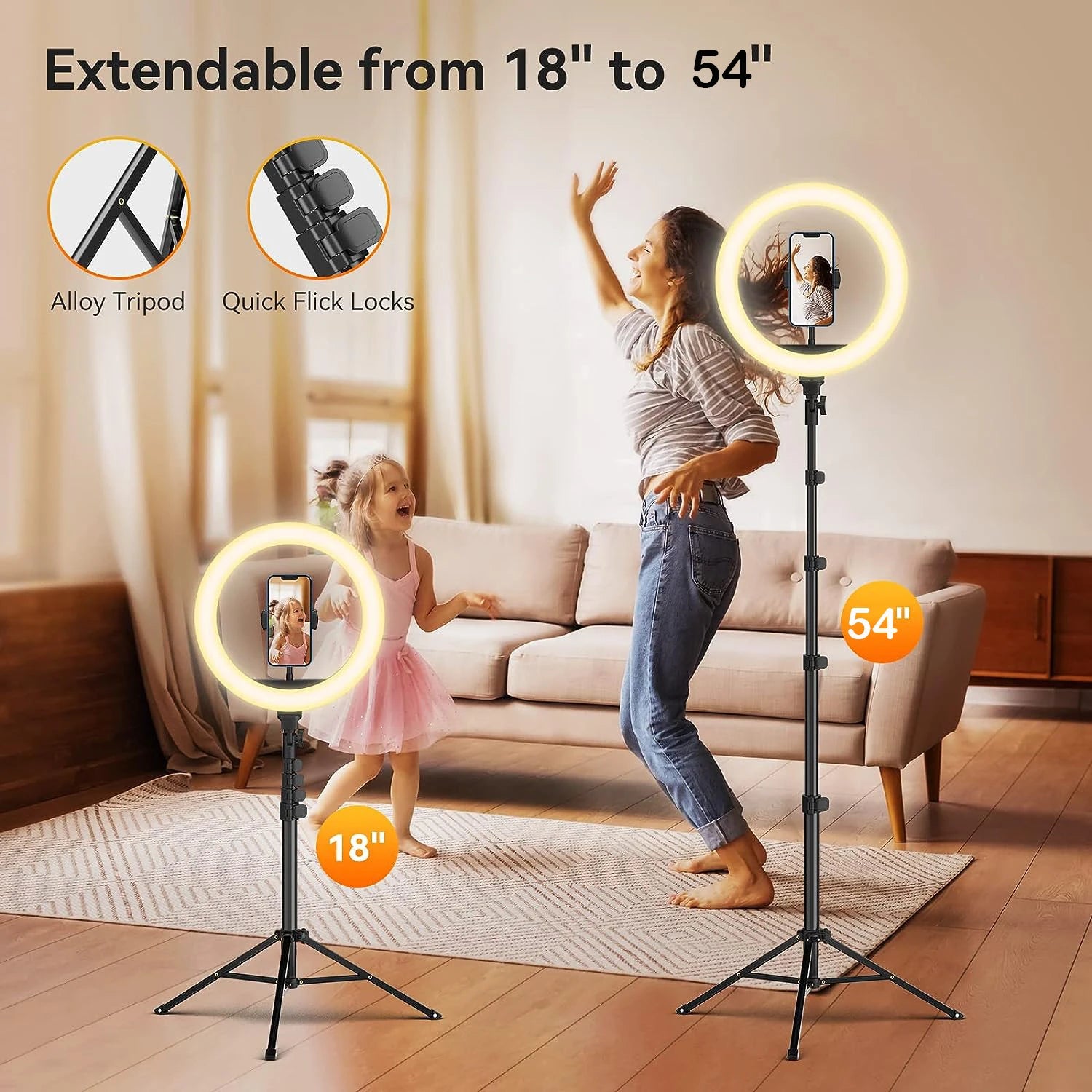 12-Inch LED Ring Light with Adjustable Tripod Stand - Tidesmit Tidesmit