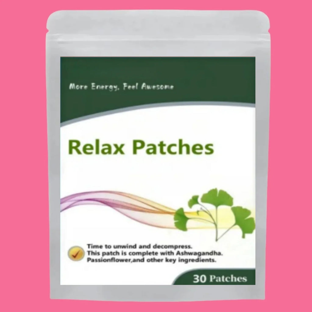 Relax Patches, to Unwind and Decompress, Natural Patch with Ashwagandha, Ginger Root, Plant Powered Wearable Wellness, 30Patches