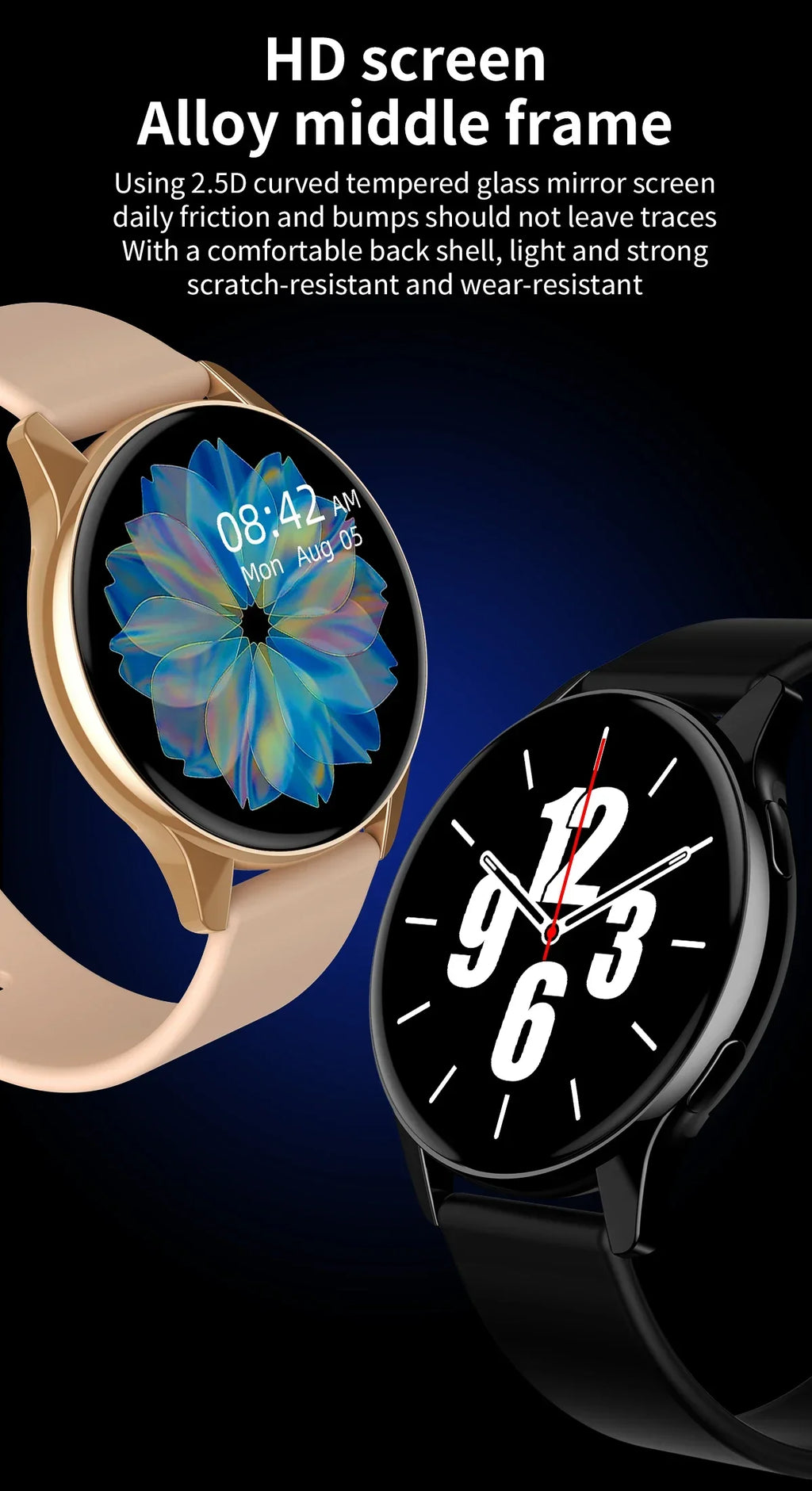 New Women Bluetooth Call Smart Watch HeartRate Blood Pressure Monitoring Smartwatches IP67 Waterproof Men Smartwatch+Box