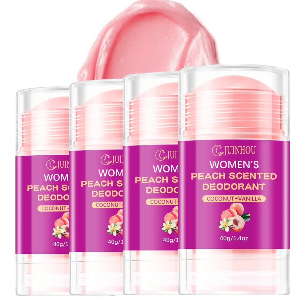 Tidesmit JUINHOU 40g women's peach deodorant stick for odor protection and moisturizing skin benefits