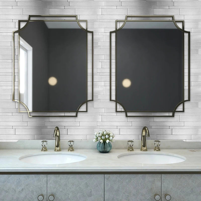 5/10PCS Wall Tile Peel And Stick Self Adhesive Waterproof Aluminum Composite Rectangle Kitchen Bath Backsplash Home Decoration