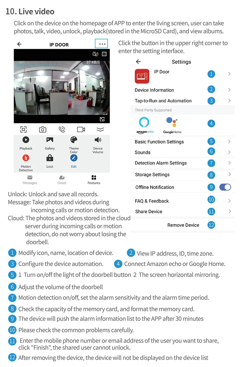 Wireless Wifi Video Doorbell System 1080P Doorphone Door Camera 7 Inch Touch Screen Video Intercom