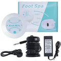 Ionic foot detox spa machine set with round controller, black ion array, power adapter, and branded retail box.