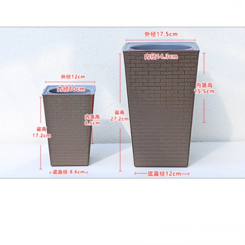 Plastic Brick Pattern Flowerpot Creative Shape Garden Flower Pot for Garden Courtyard Indoor Large Flower Pot Garden Supplies