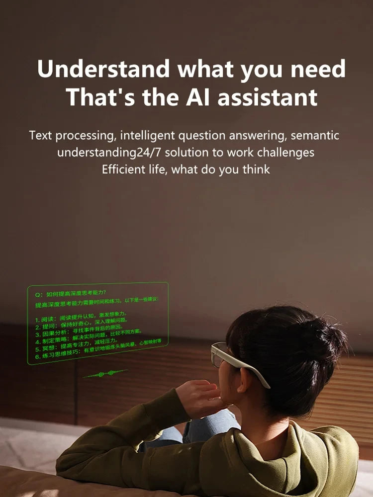 AR Glasses with Real-time Translation Voice Prompt - Gray Tidesmit