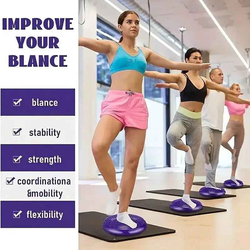 Anti-burst Inflatable Balance Pad Thickened Massage Cushion for Yoga Pilates Home Office Workout Therapy `