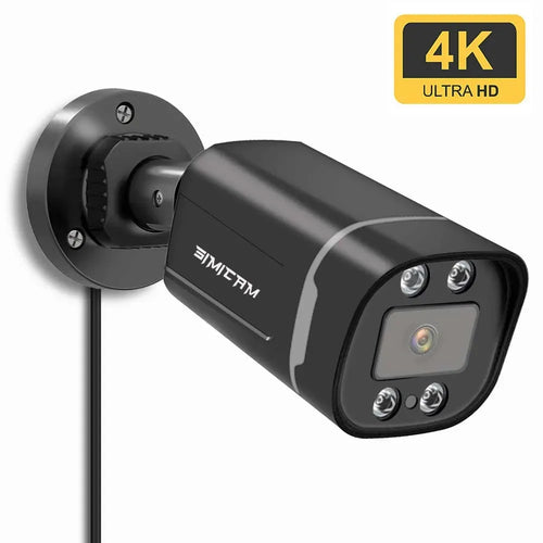 Black bullet security camera with dual front LEDs and wide-angle lens