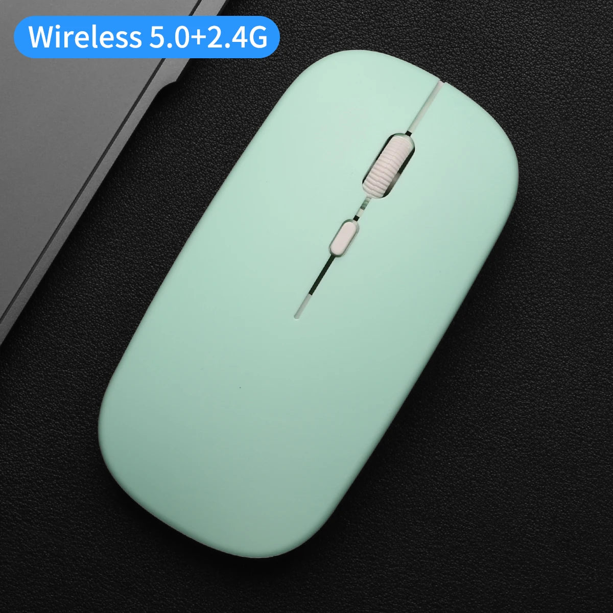 Wireless Mouse with 2.4G Bluetooth-compatible Dual Modes, 1600 DPI Adjustable, Silent Clicking, Portable Ergonomic Laptop Mouse
