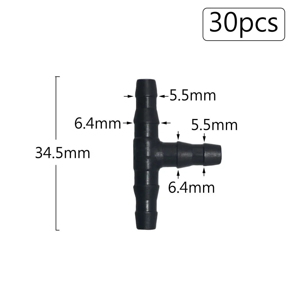 Irrigation Dripper Sprinkler Connector 1/8" 1/4" Hose Barb Tee Elbow Water Pipe Repair  Fitting Garden 3/5 4/7mm Tube Coupler