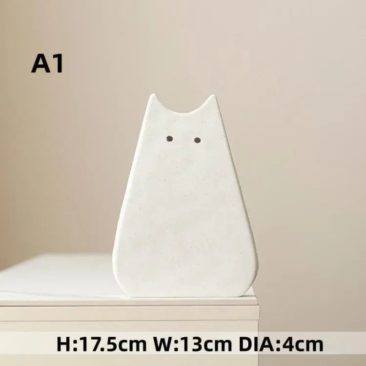 Cute cat-like ceramic vase, Nordic style, simple and cute, decoration for dried flower arrangement, hydroponic living room