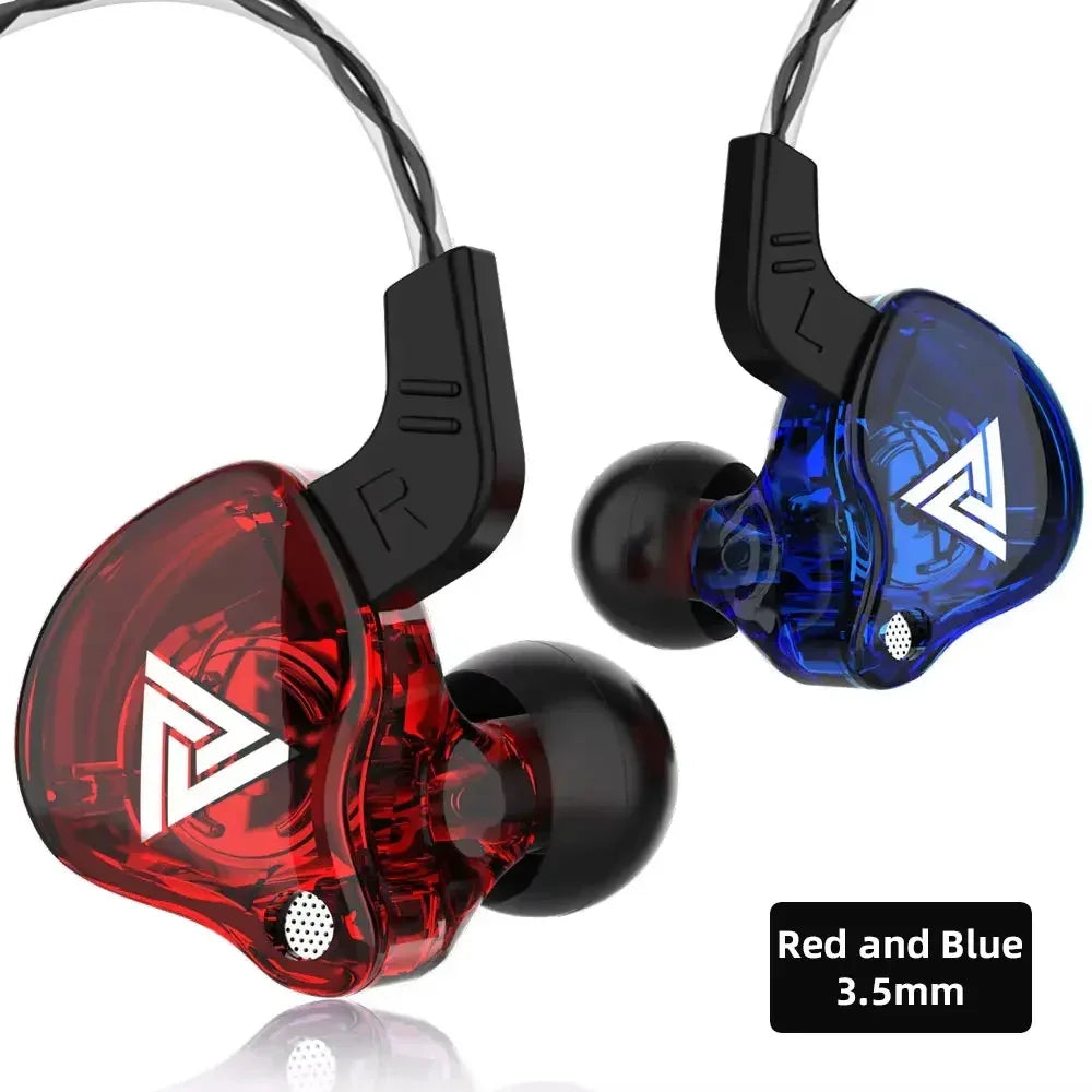 6 Dynamic Driver Wired In-Ear Headphones with Mic by Tidesmit red and blue 3.5mm China Mainland Tidesmit