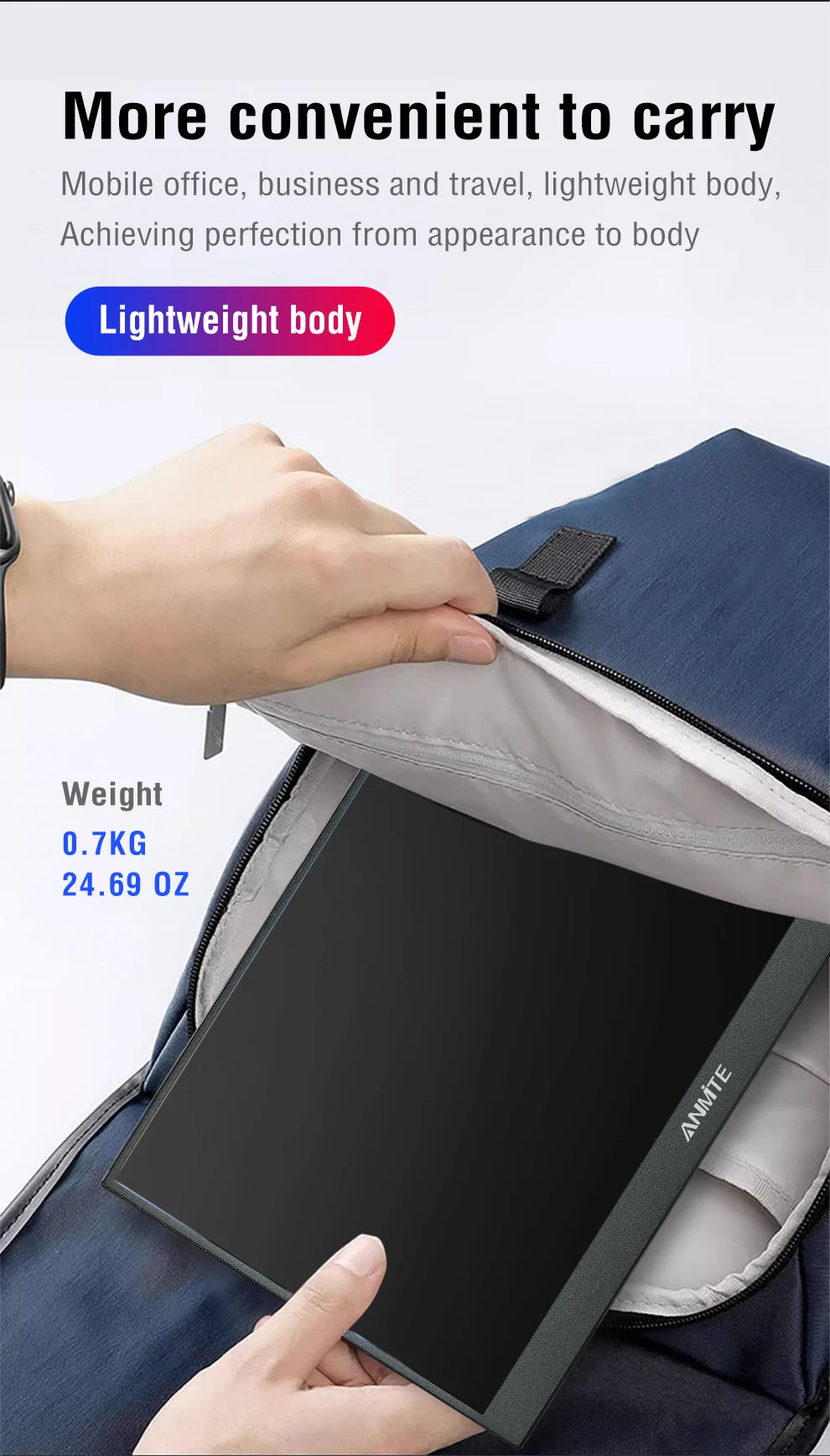 11.6/14/16/18.5 Inch Wireless Projection Monitor Automatic rotation Portable Display for Laptop, Mac and Phone WiFi Projection