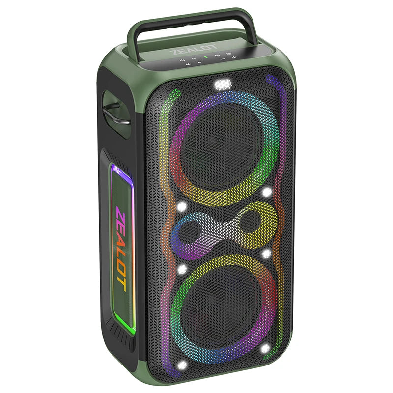 Zealot-PT21 Large Portable Bluetooth Speaker Loudest，200W Deep Bass, V5.3 Big Party Boombox Wireless Speaker For Camping Hiking