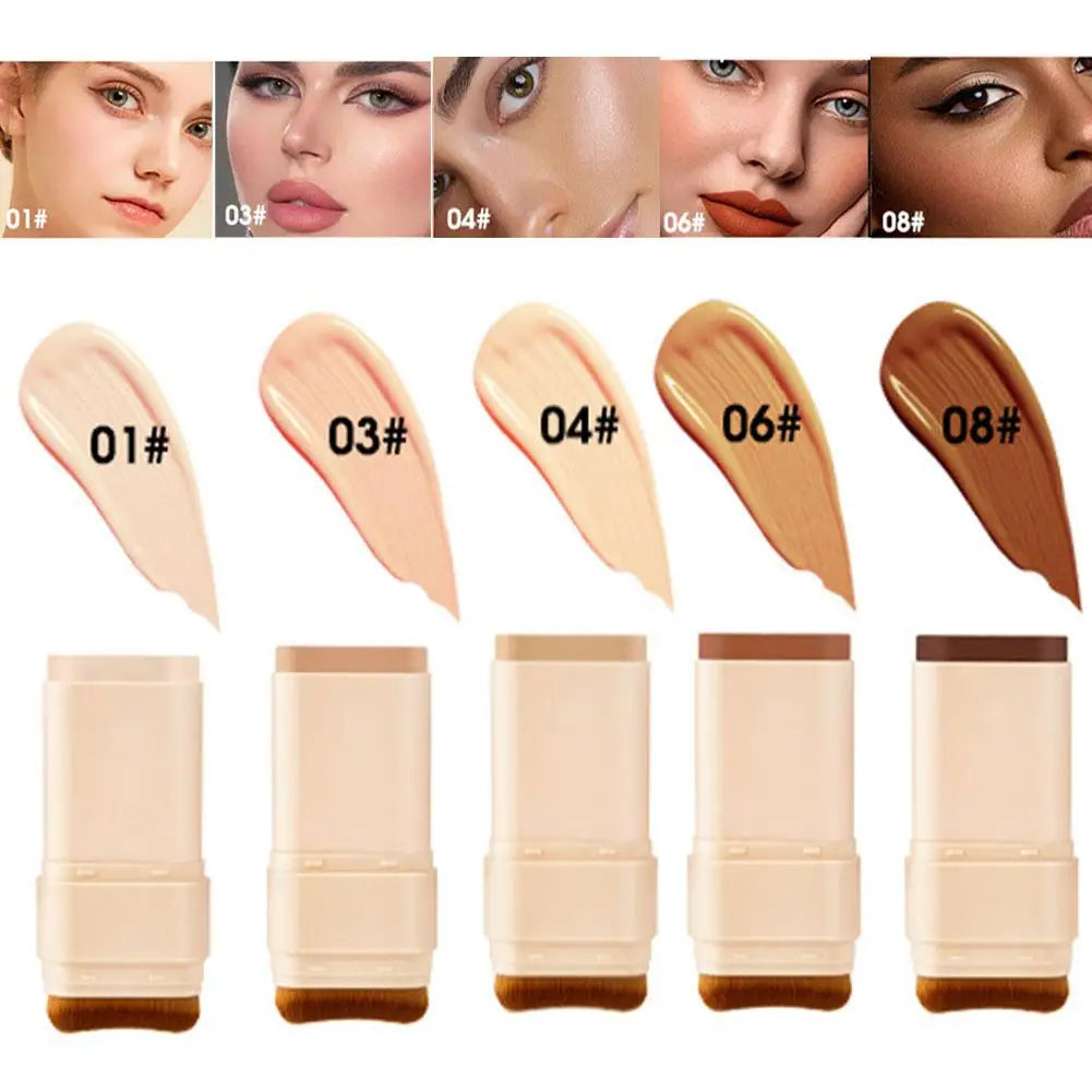 Tidesmit two in one double head foundation and matte concealer stick for smooth full coverage face makeup