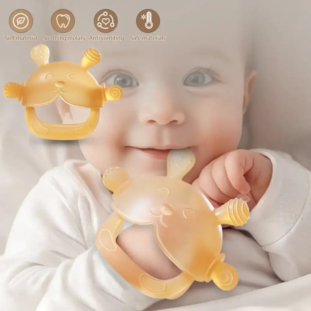 Silicone Teether Silicone Toddler Chew Toys Sensory Toys Anti Drop Wrist Hand Teether Baby Teething Mitten Food-Grade Soothing