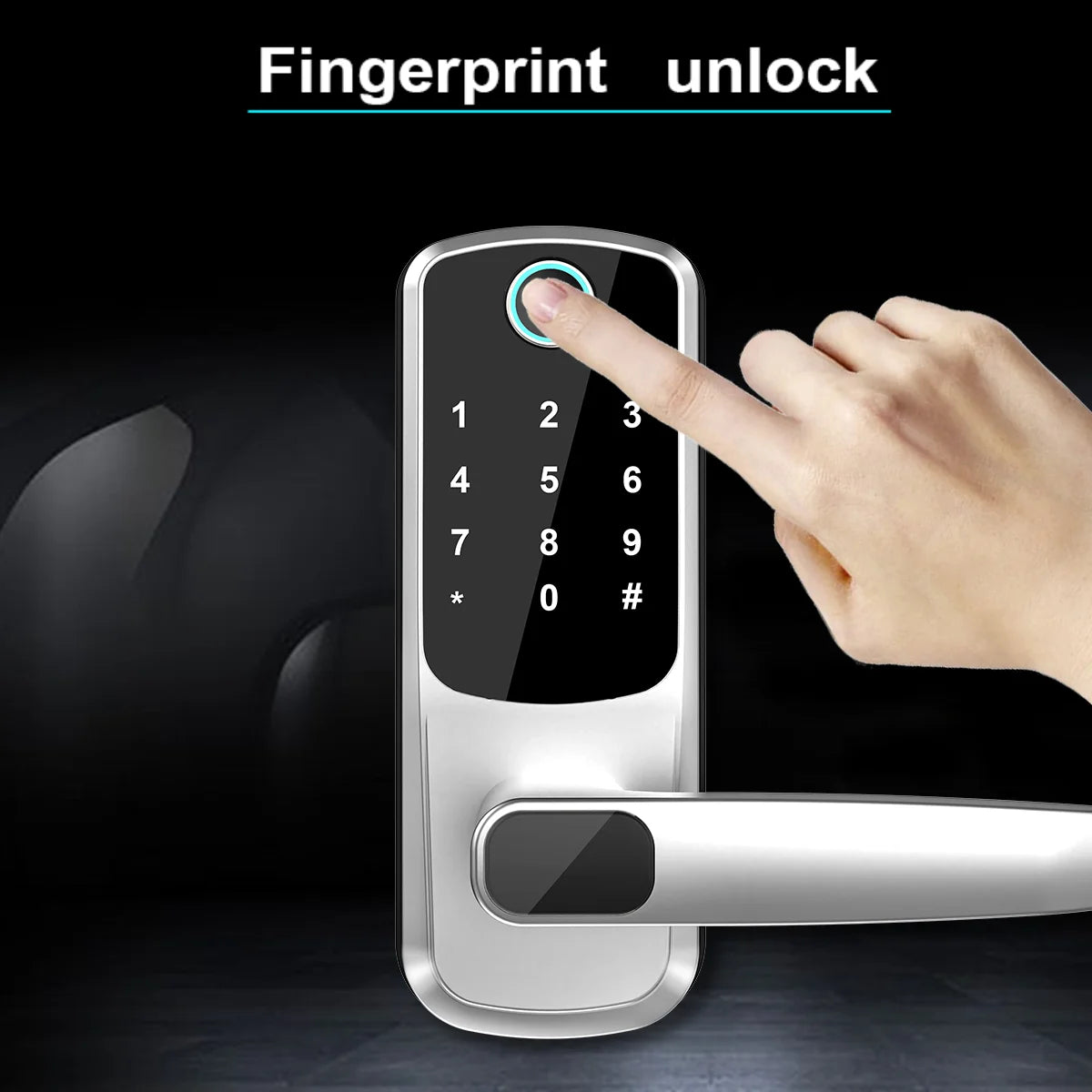 Wifi Smart Door Lock With APP/ Biometric Fingerprint / Password /Smart Card /Key Unlock/ USB Emergency Charger Electronic Lock