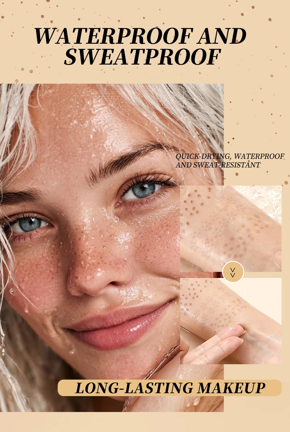 Tidesmit QIBEST 2-in-1 waterproof freckle stamp pen in natural brown for realistic face makeup look