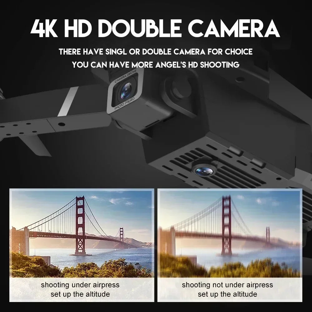 4K Camera Drone: Foldable Dual Lens WiFi RC Quadcopter for Beginners Tidesmit