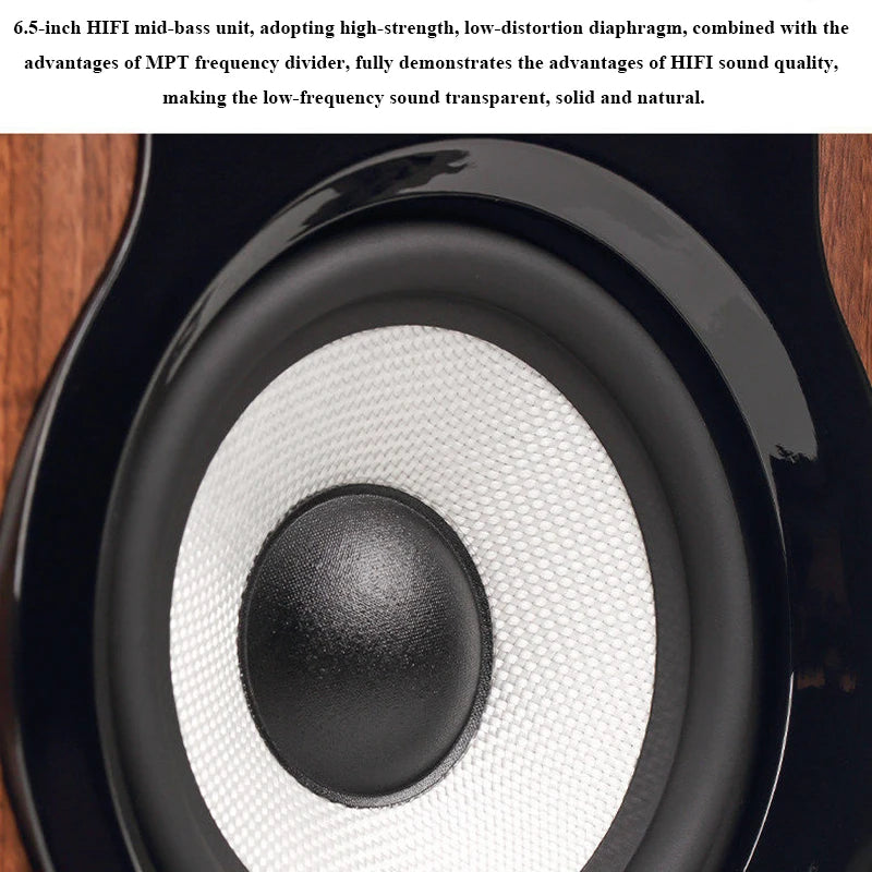 HiFi Bookshelf Passive Speakers 6.5-inch Three-way Frequency Division 130W Output Power Household Speakers 3-inch Midrange Unit