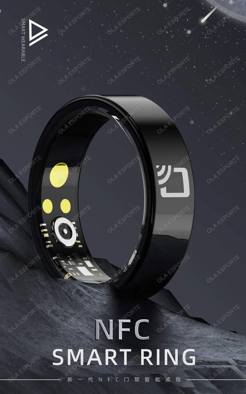 Tidesmit Smart Health Ring: NFC Fitness Tracker & Heart Rate Monitor Tidesmit